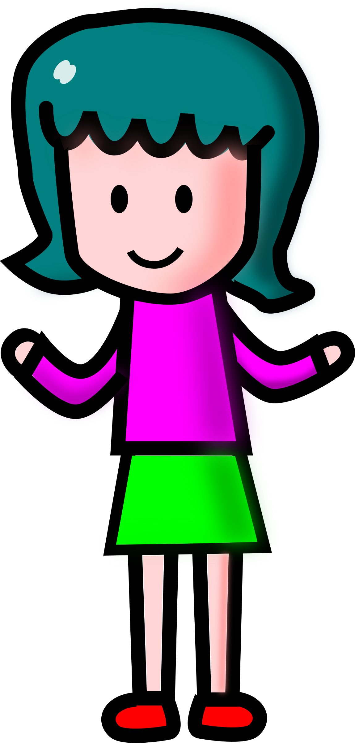 Cartoon Girl Clipart Girl Png - Simple Girl Clipart (1149x2400)