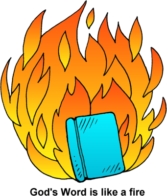 Word Fire - Burning Book Clip Art (341x400)