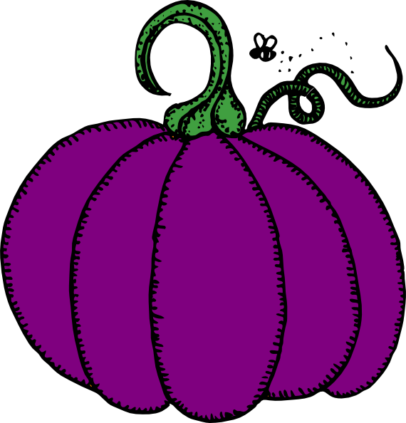 Purple Pumpkin Clip Art - Pumpkin Clip Art (570x594)