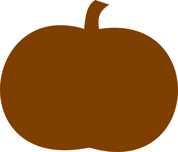Dark Orange Pumpkin Clip Art - Clip Art Brown Pumpkin (600x513)