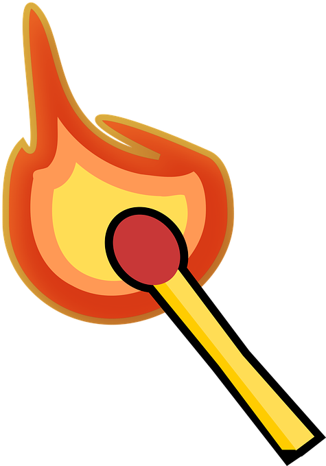 Match Clipart On Fire - Lit Match (541x720)