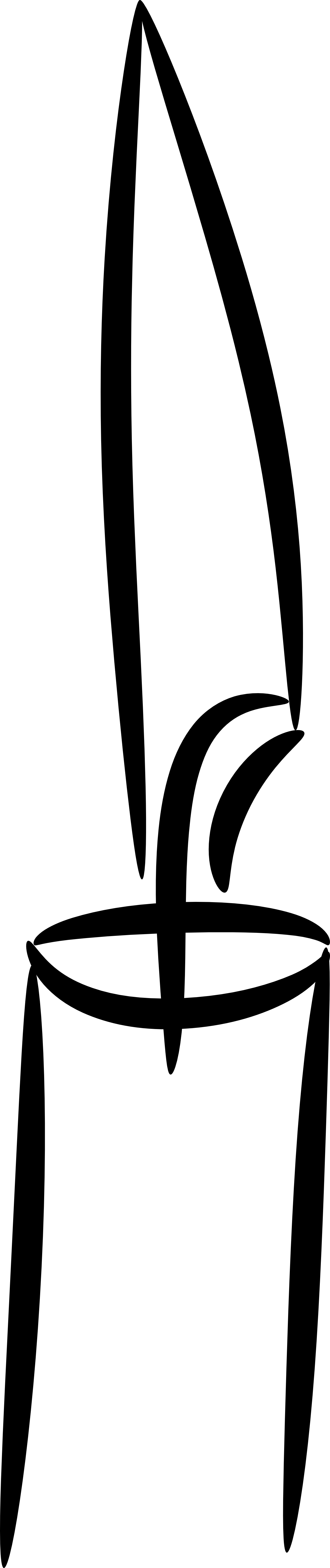Candle Black And White Candle Flame Clipart Black And - Candle Outline Png (1331x6325)
