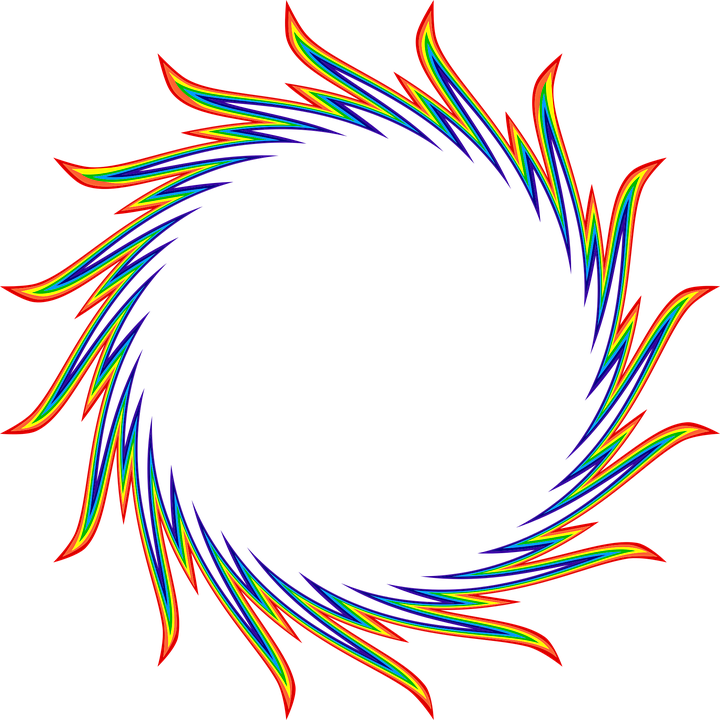 Ring Flames Fire Heat Colorful Rainbow Abstract - Flame (720x720)