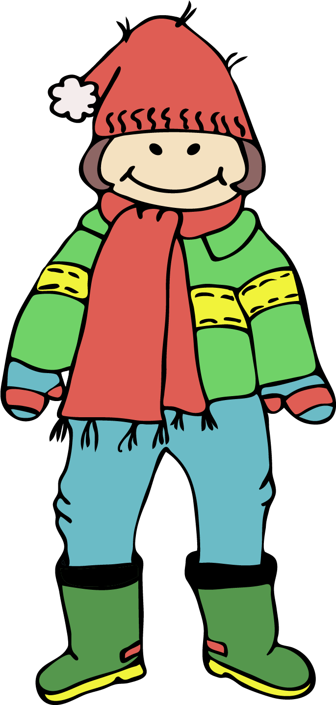 Boy Clipart Winter Clothes - Wearing Jacket Clipart (715x1475)