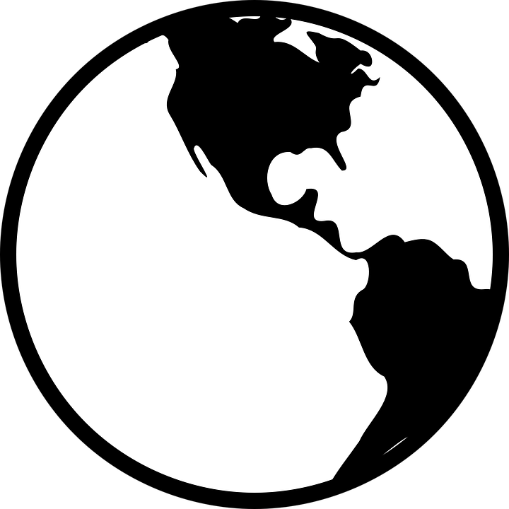 Globe World Earth Black White Americas - Black And White Earth Icon (1280x1280)