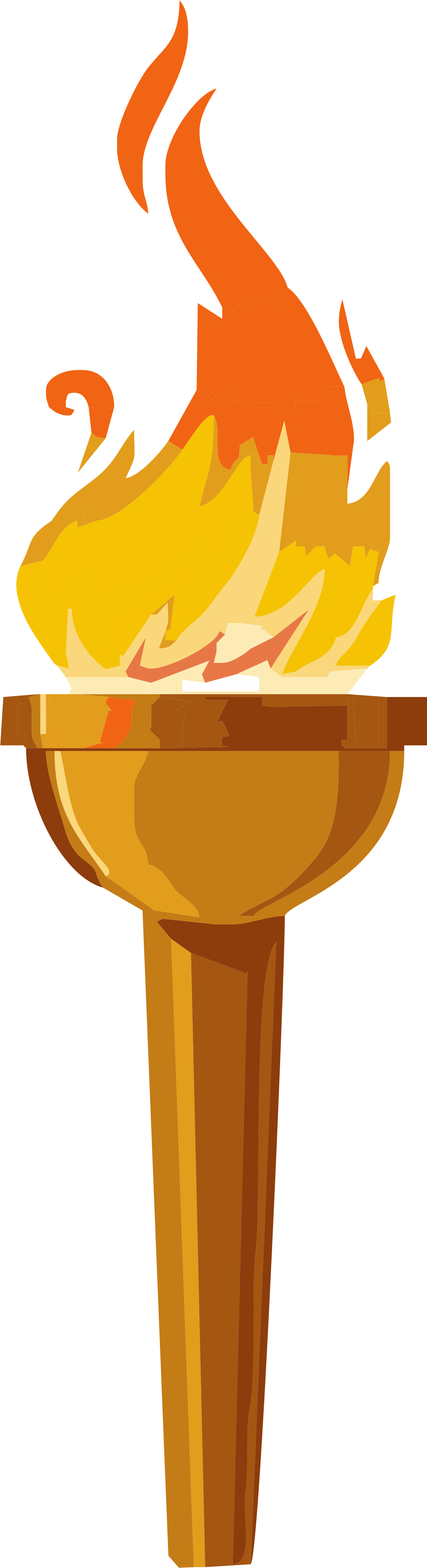 Cartoon Fire Torches , Fire - Olympic Torch Clip Art (2000x5944)