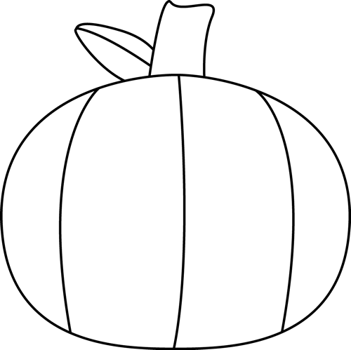 Black And White Plain Pumpkin Clip Art - Black And White Pumpkin No Background (500x499)