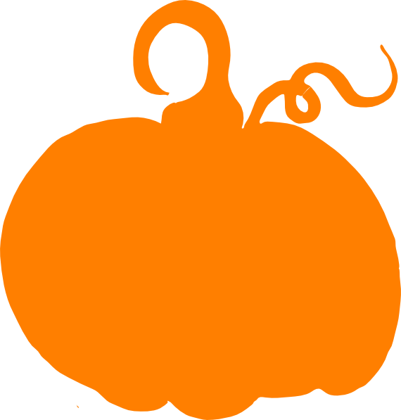 Orange Pumpkin Sihouette Clip Art - Pumpkin Clip Art (570x597)