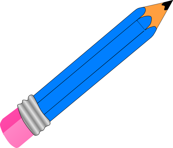Clipart Pencil Pencil Clip Art At Clker Vector Clip - Blue Pencil Clipart (600x512)