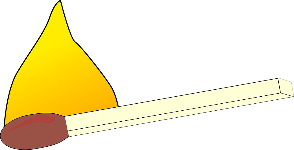 Match Burning Fire Lit Matchstick Smoke Flammable - Free Clipart Match (1280x656)