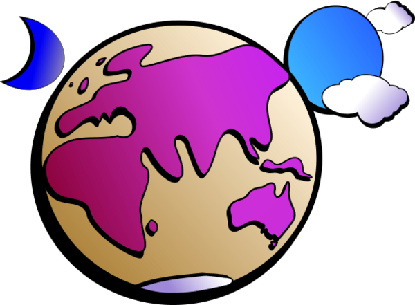 Aussie Earth Colour Outline Vector Clip Art - Earth Clip Art (600x441)