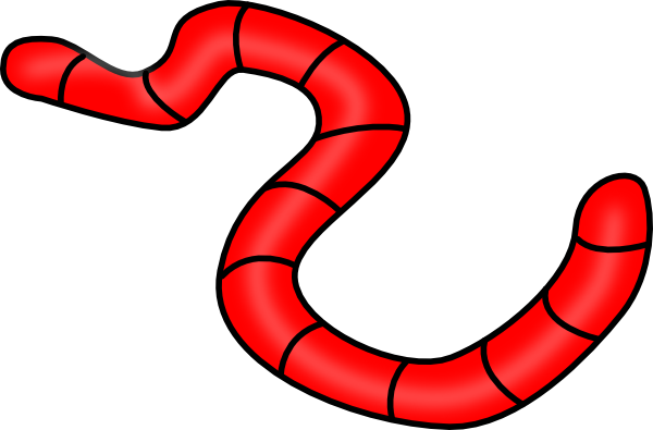 Red Worm Clipart (600x395)