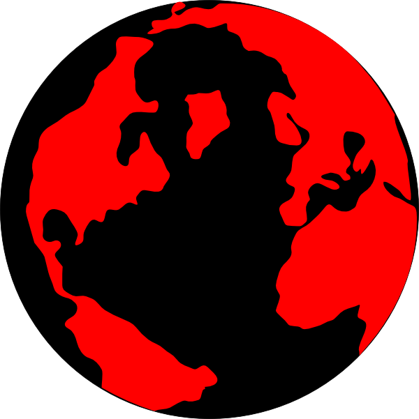 Red And Black Globe Clip Art At Clker - Red And Black Globe (600x601)
