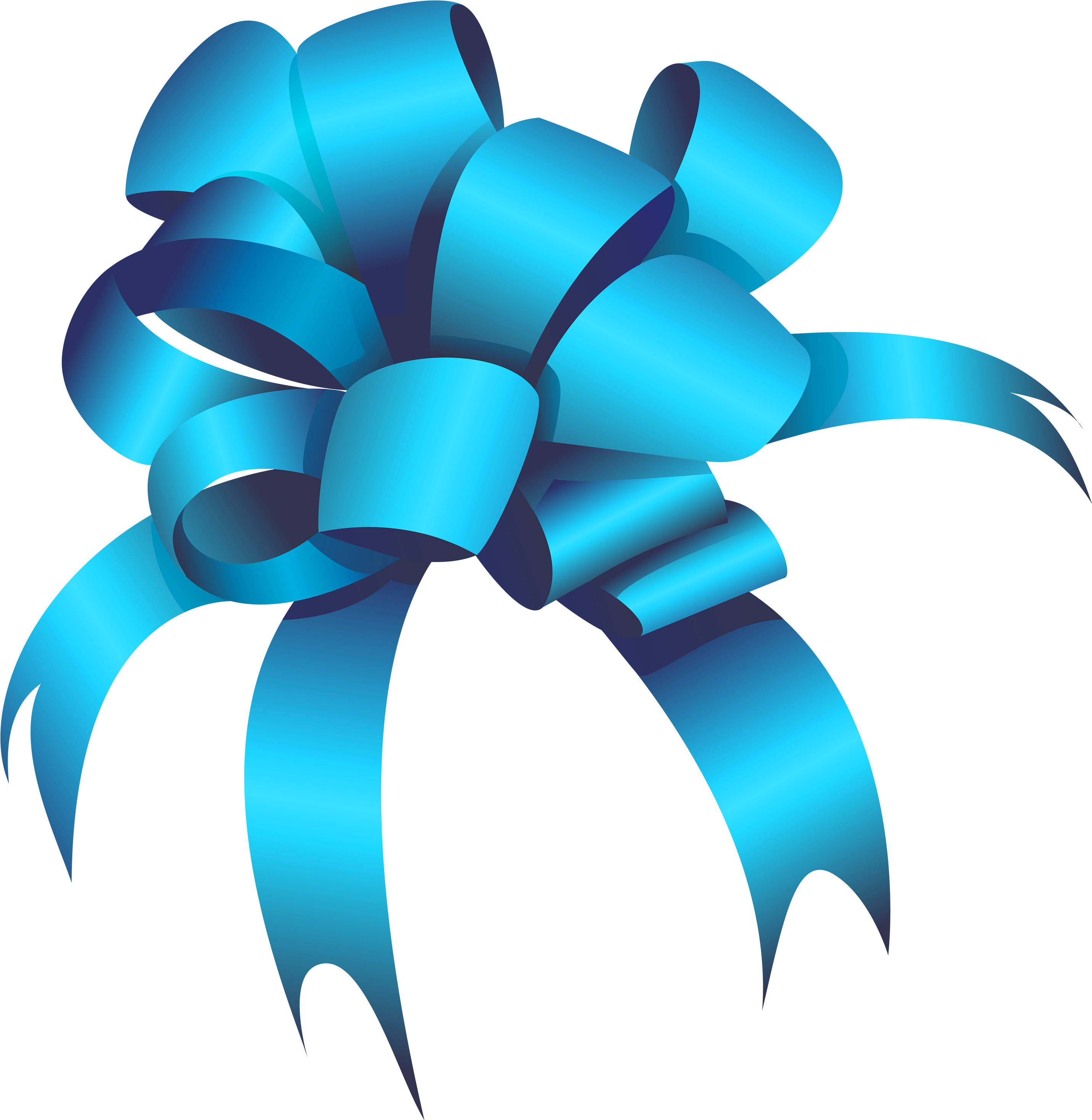 Blue Bow Clipart Web Clipart - Blue Bow Png (2924x3000)