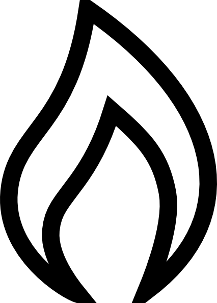 Flame Clipart Simple - Natural Gas Clipart Black And White (426x594)