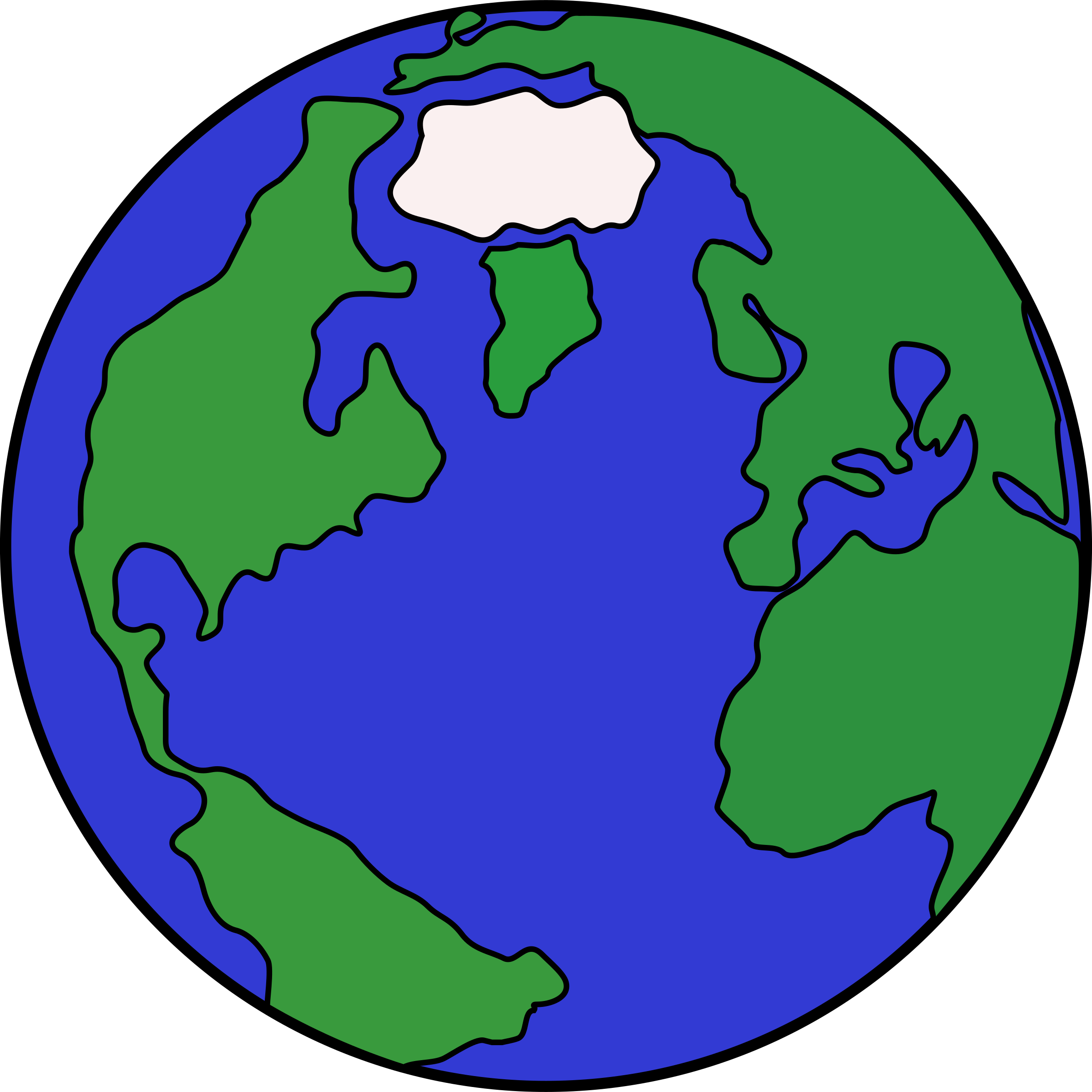 Planet Clip Art Hostted - Cartoon Globe (2400x2400)