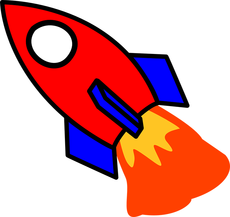 Fire Cartoon Image Free Vector Graphic Rocket Start - Red And Blue Rocket (762x720)