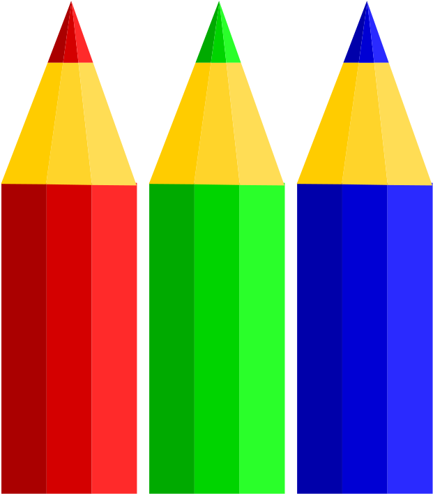 Color Pencils Clip Art Free Vector - Colored Pencils Jewelry, Art Pendant, School Necklace, (800x800)