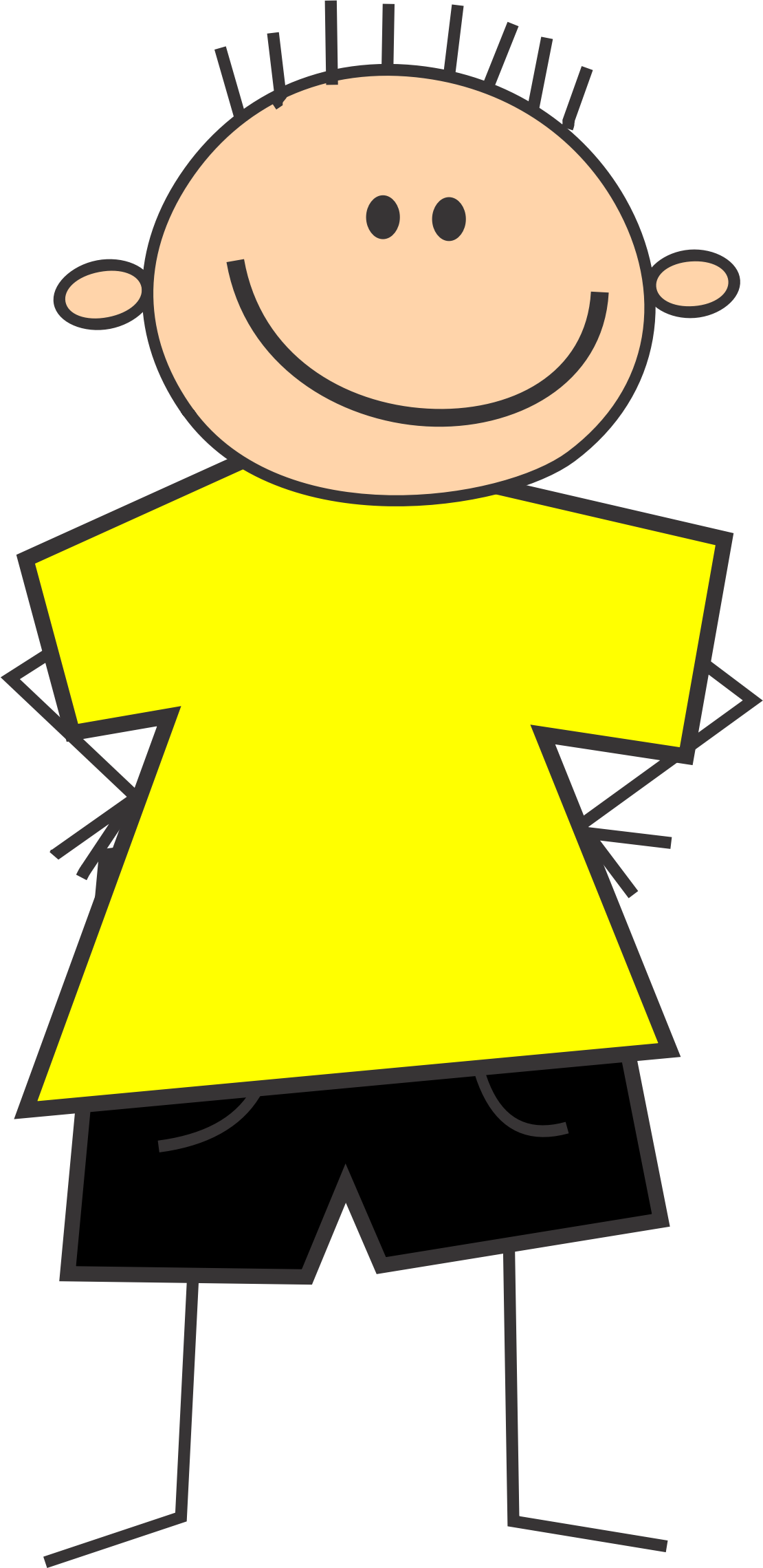 Splendid Design Ideas Clip Art Boy Clipart With Yellow - Yellow Shirt Clipart (1110x2279)