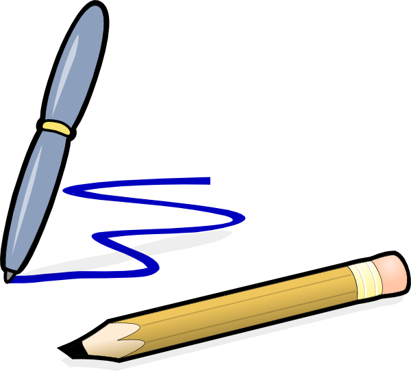 Pen And Pencil Svg Clip Arts 600 X 542 Px - Pen And Paper Cartoon (600x542)