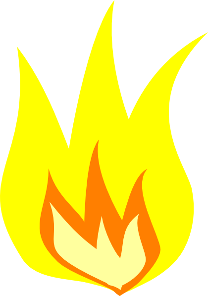 Clipart Flames Of Fire Images - Yellowfire (420x597)