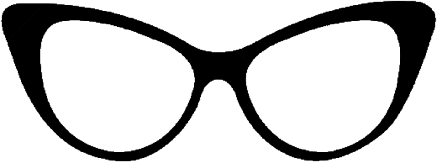 Clip Art Cat Eye Glasses Clipart Glass Pencil And In - Cat Eye Glasses Drawing (1447x540)
