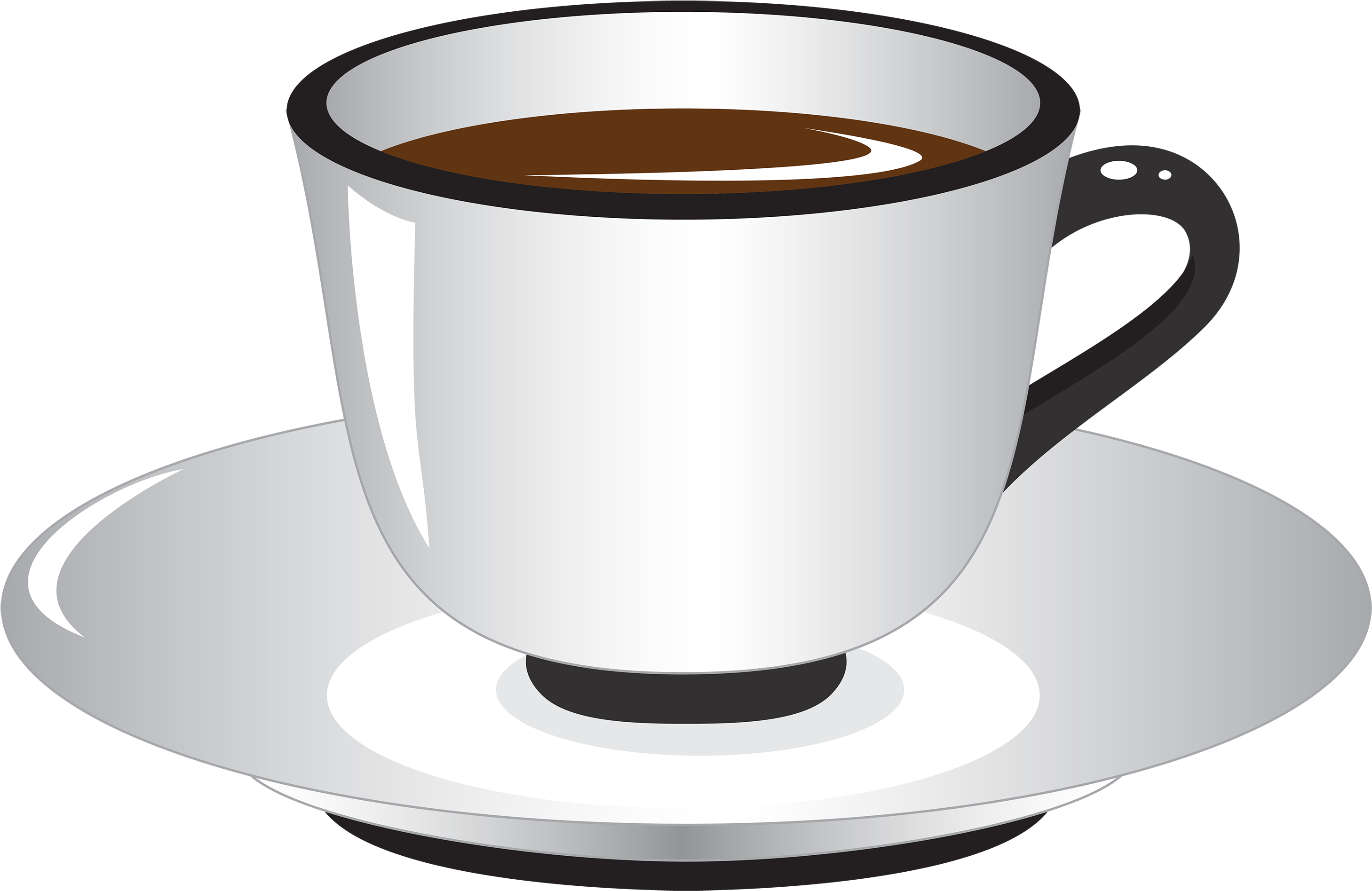 White And Black Coffee Cup Png Clipart - Coffee Cup (3000x1948)