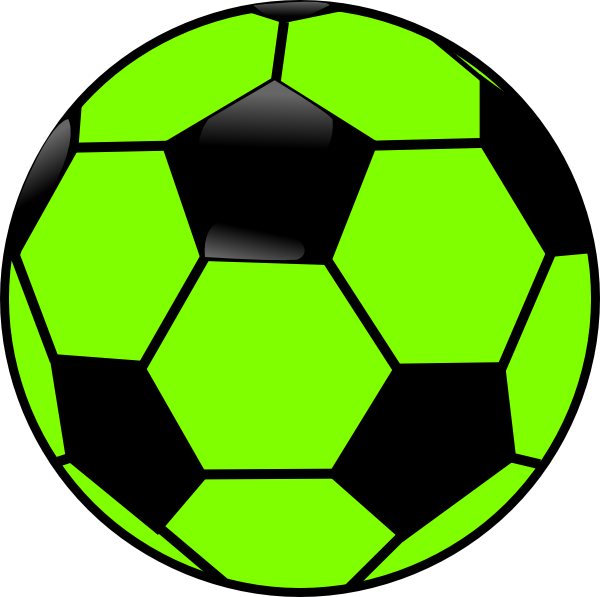 Green And Black Soccer Ball Clip Art - Green And Black Soccer Ball (600x597)