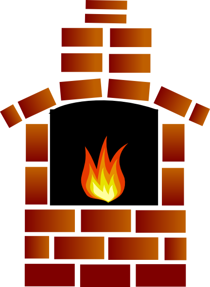 Brick Oven Clip Art - Cartoon Fireplace (432x592)