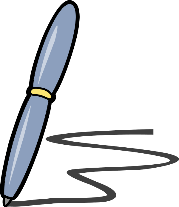 Fountain Pen Clipart - Pen And Paper Cartoon (692x800)