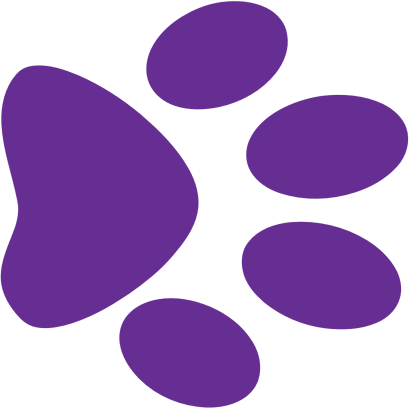 Purple Paw Print Clip Art Paw Clipart Purple Pencil - Purple Paw Print Clip Art (409x408)