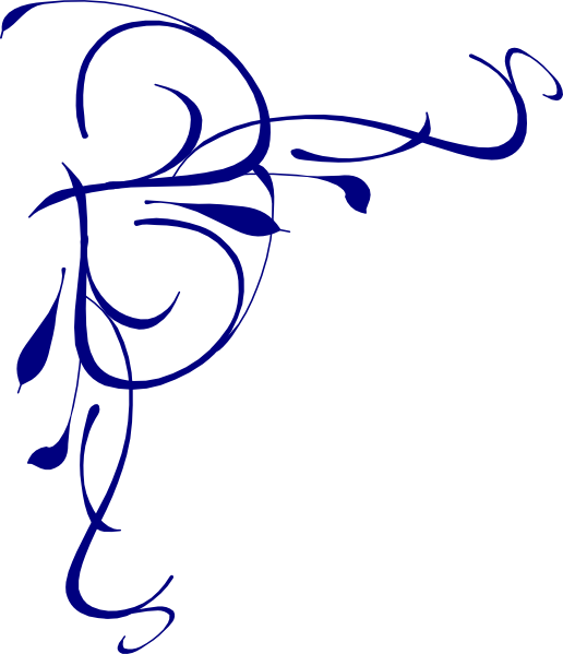 Left Floral Swirl Png, Svg Clip Art For Web - Blue Swirl Page Border (516x599)