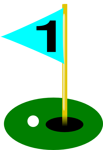 Golf Ball Golf Flag 1st Hole With Ball Clip Art At - Golf Flag Hole 8 (414x599)