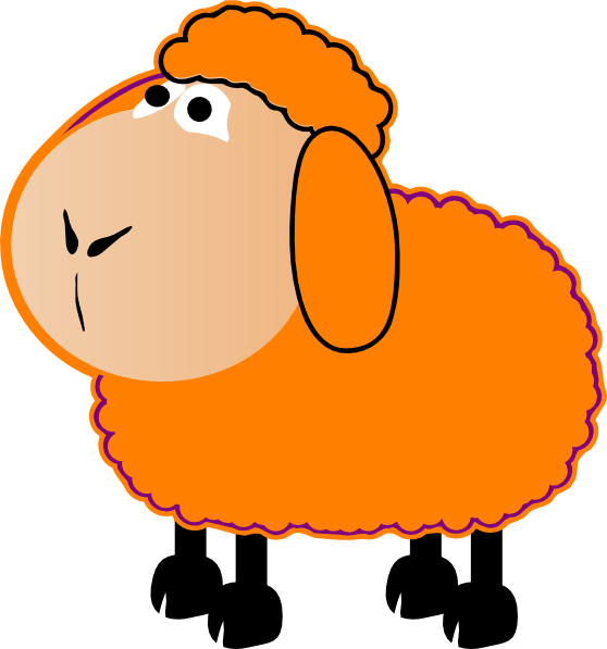 Sheep Colouful Pencil And In Color Colouful Clip Art - Orange Sheep Clipart (558x597)
