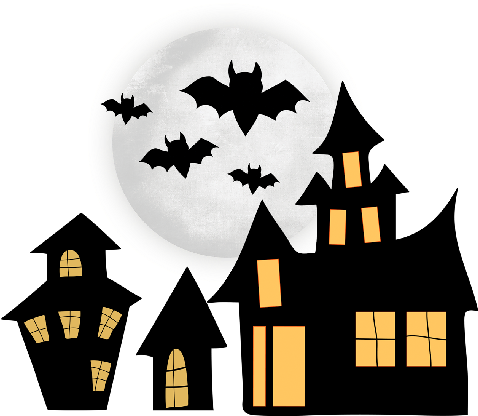 Halloween Spooky House Clip Art - Clip Art Halloween House (500x500)