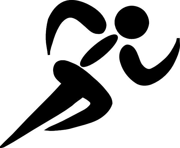 Clip Art Black White Runner Clipart Kid - Runner Logo Clip Art (600x494)