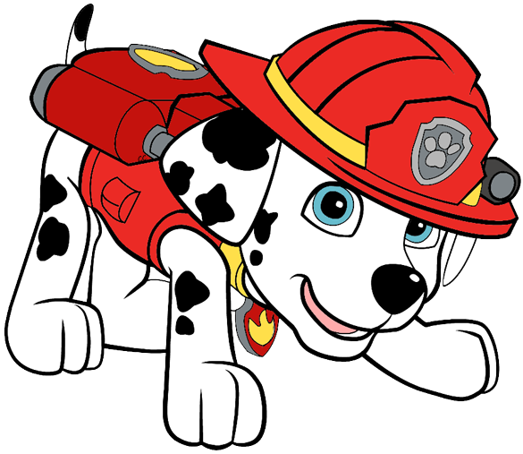 Images Were Colored And Clipped By Cartoon Clipart - Paw Patrol Marshall Cartoon (585x507)