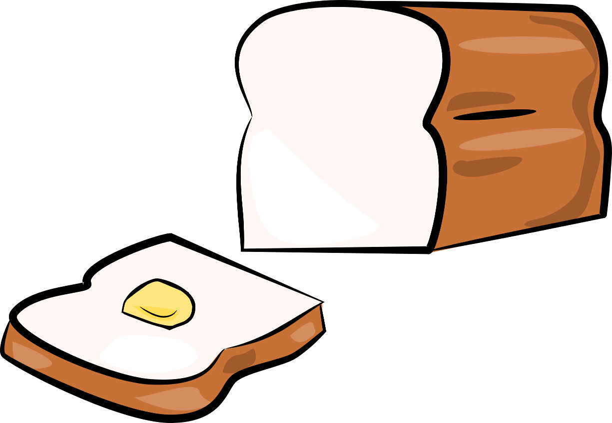 Bread Clipart Transparent - Cartoon Bread And Butter (1225x848)