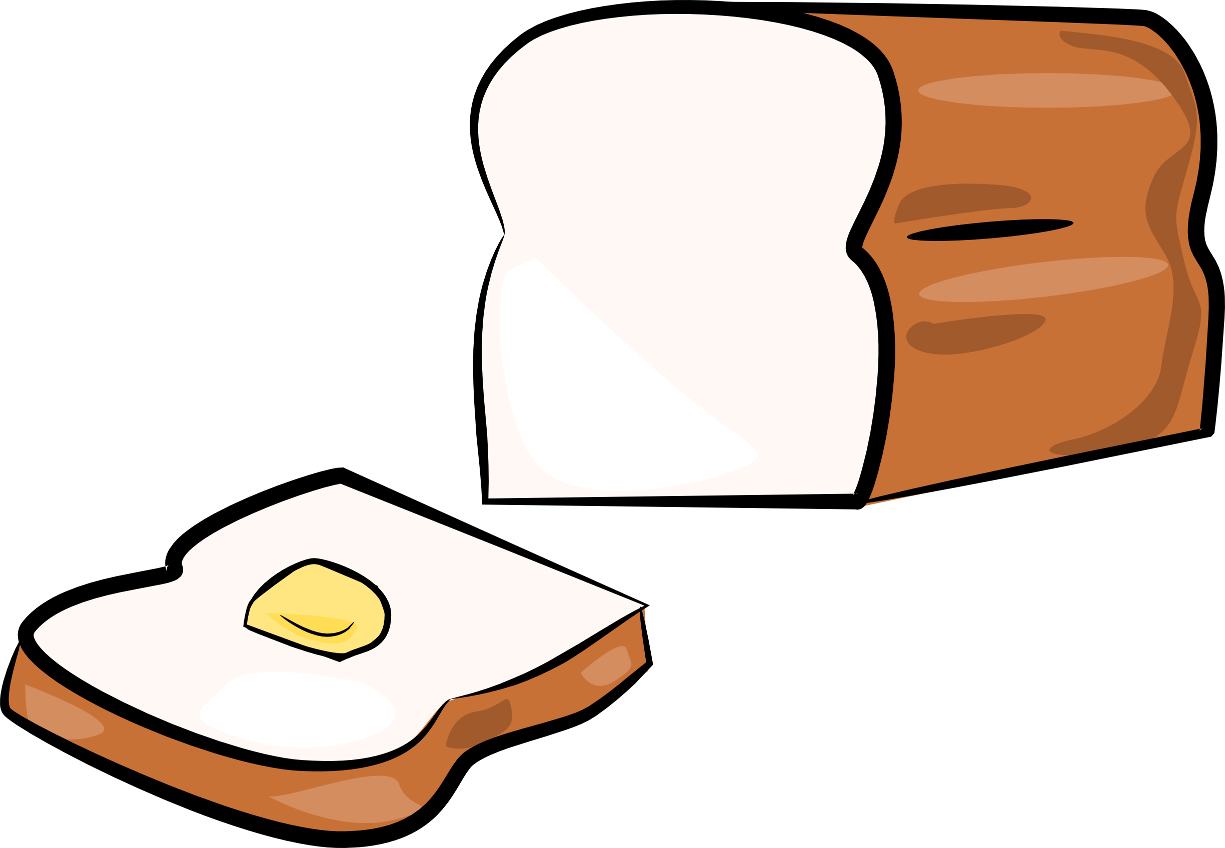 Bread Clipart Transparent - Cartoon Bread And Butter - (1225x848) Png  Clipart Download, image size:1225x848