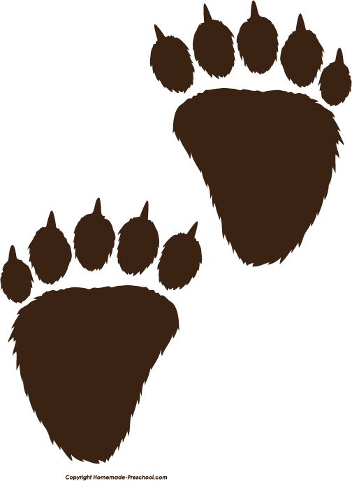 Clipart Super Idea Bear Claw Clipart Paw Print Black - Bear Paws Clip Art Transparent (504x688)