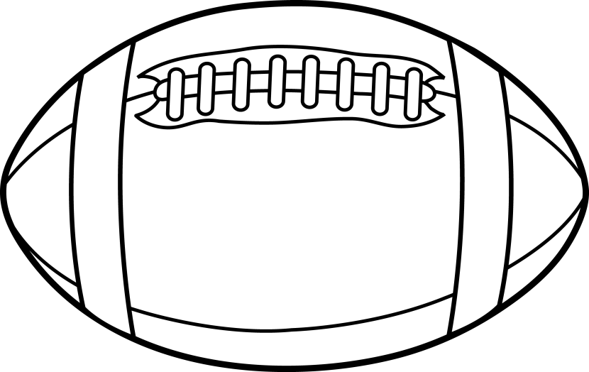 Afl Football Clipart Clip Art - Football Black And White (830x524)