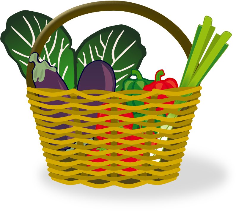 Cesta De La Compra Llena - Food Basket Clip Art (800x755)