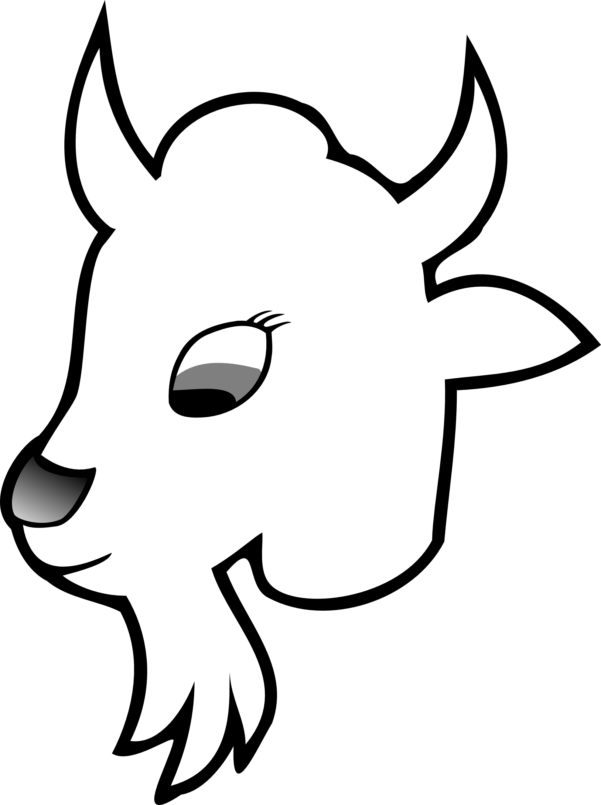 Goat 2 Line Art Goat Head Black White Line Art Christmas - Cau Lac Bo Bong ...