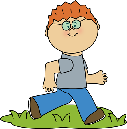 Boy Running In Grass Clip Art - Boy Running Clipart (445x450)