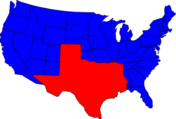 State Of Texas Texas State Line Art Free Clip Clipart - If The South Won The Civil War Map (600x406)