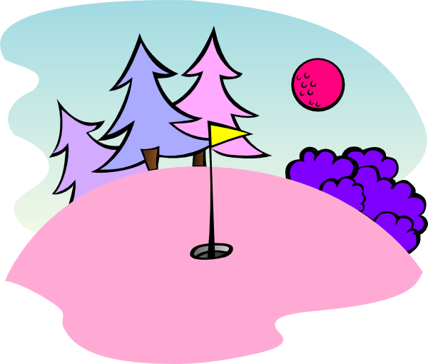Golf Ball Clipart Pink - Pink Golf Clipart (600x510)