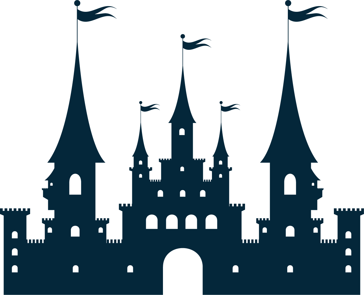 Castle Silhouette Clip Art - Princess Castle Vector Free Download (1233x1001)