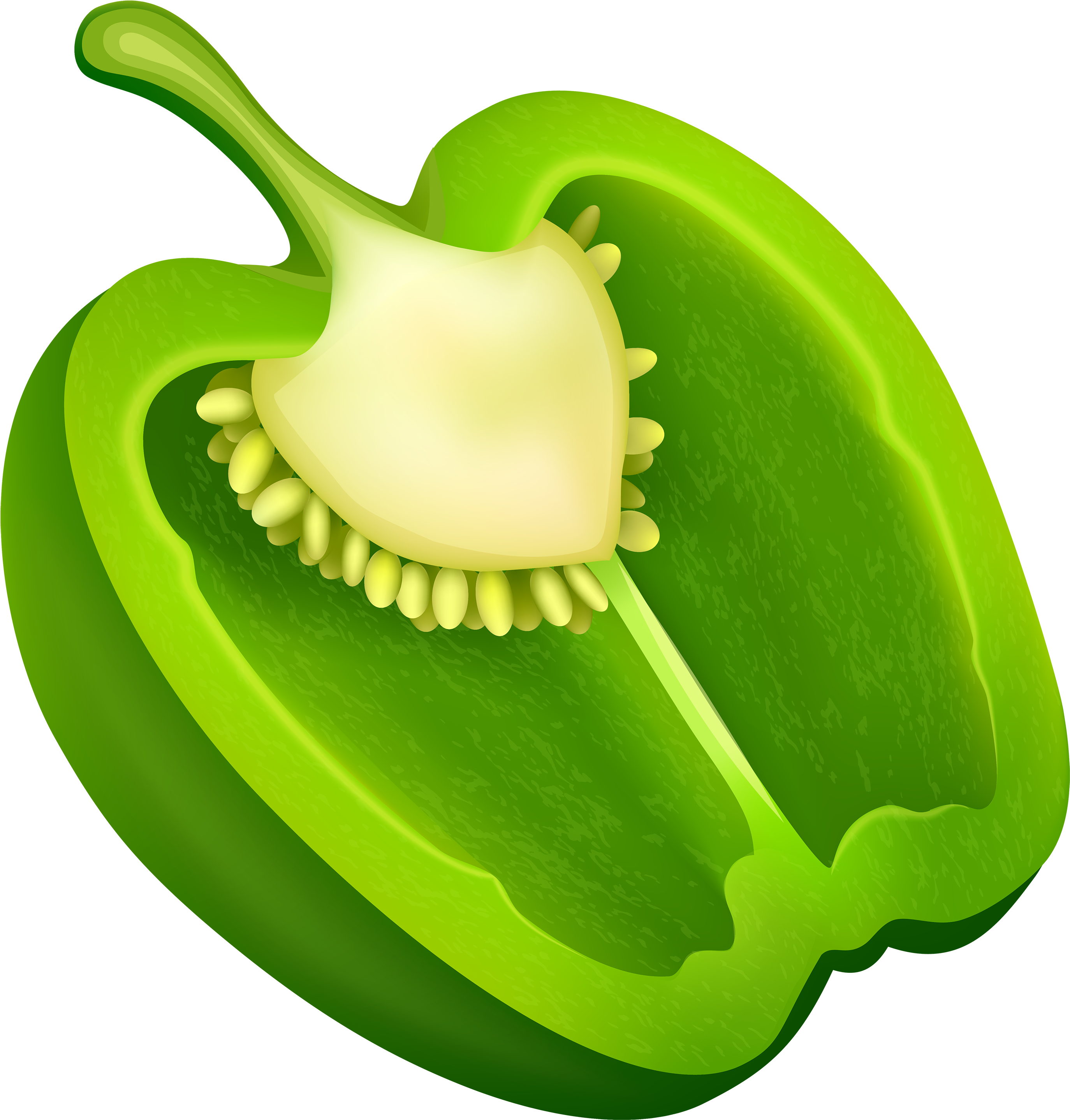 Half Green Pepper Png Clipart - Green Bell Pepper Clipart (2865x3000)