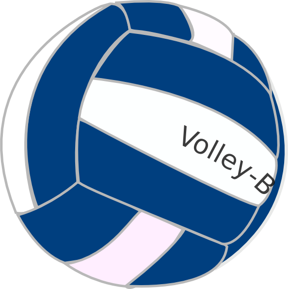 Blue And White Volleyball Clipart (594x596)