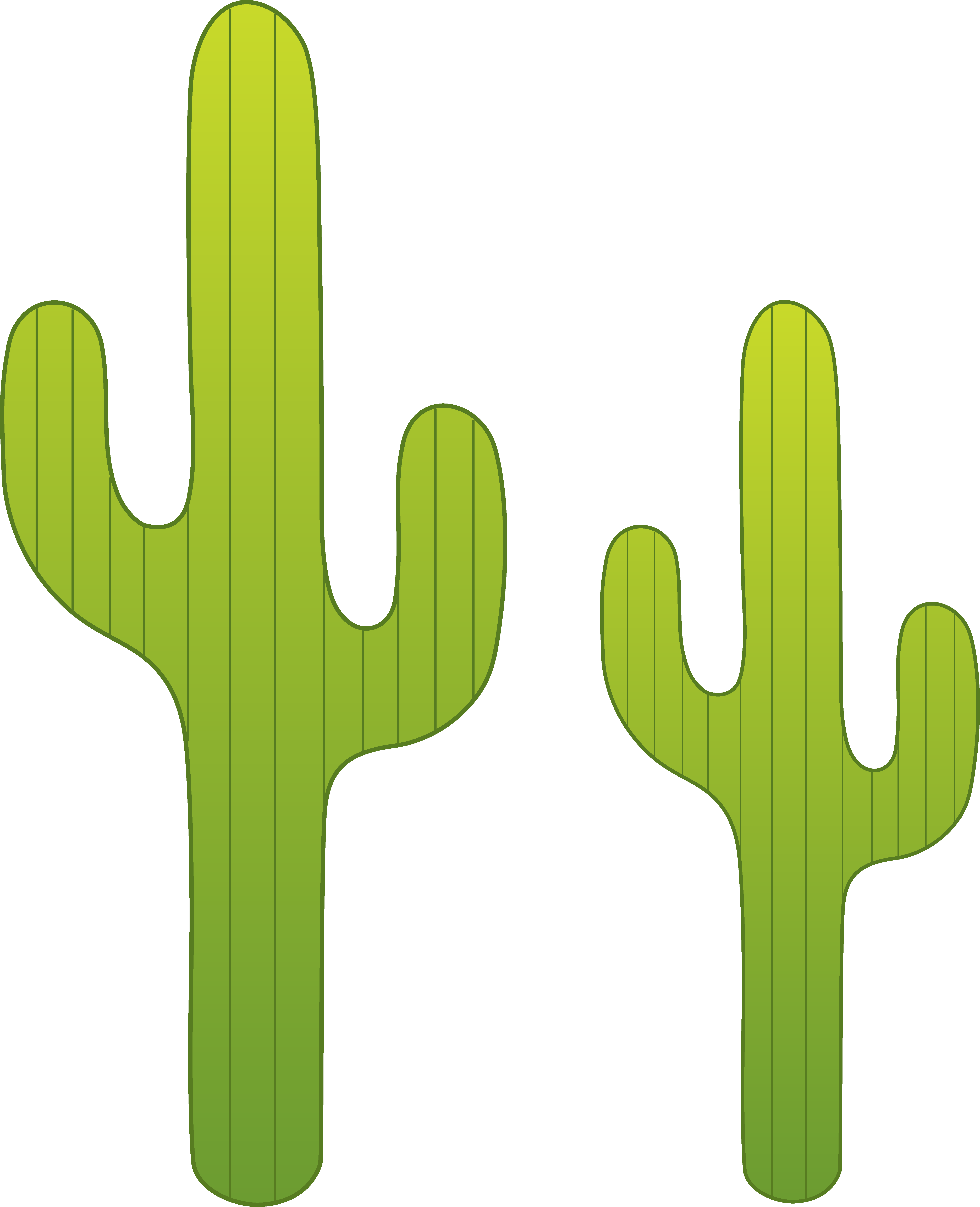 Two Saguaro Cacti Free Clip Art - Saguaro Cactus Clip Art (5702x7020)